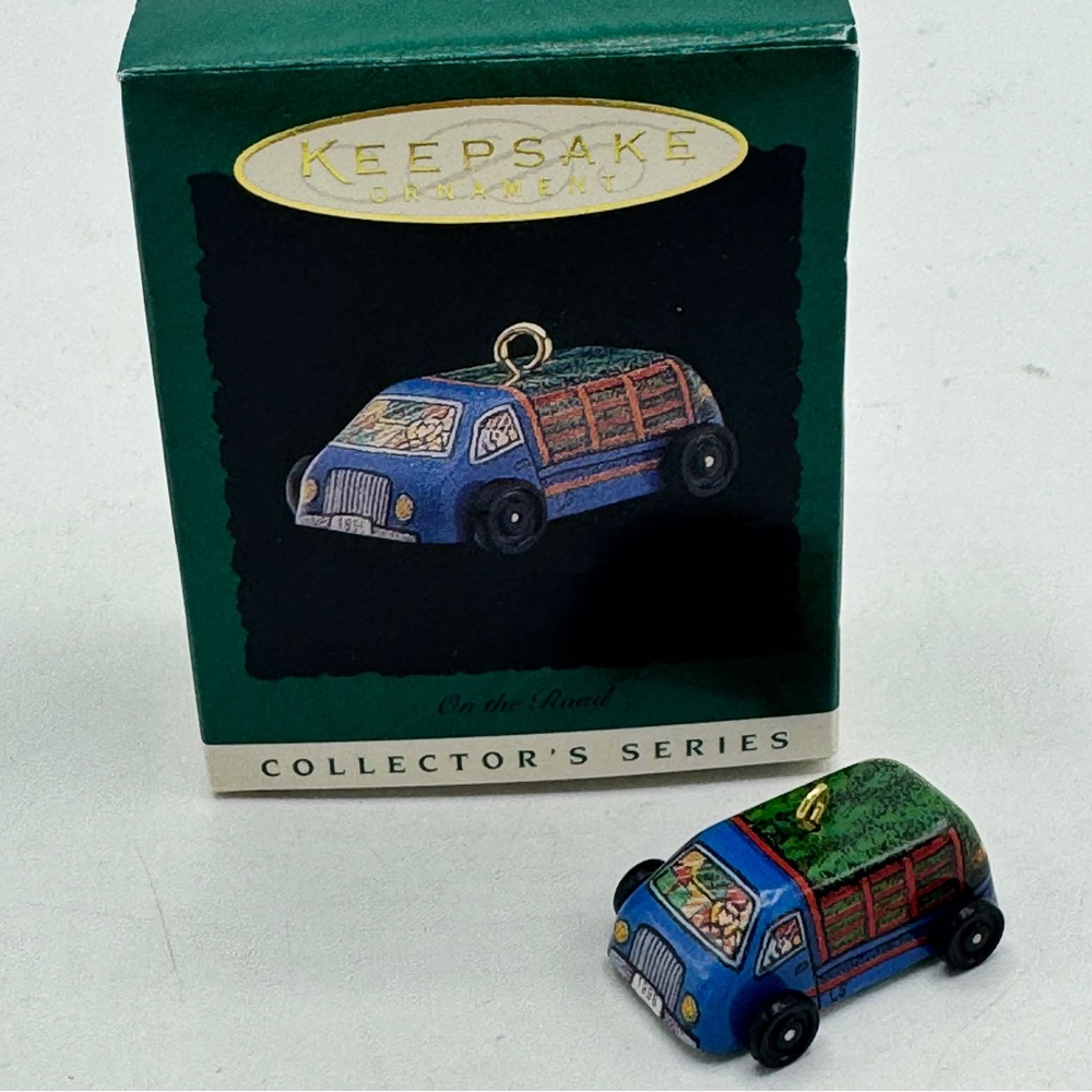 Hallmark Keepsake Miniature Ornament- On the Road tin car